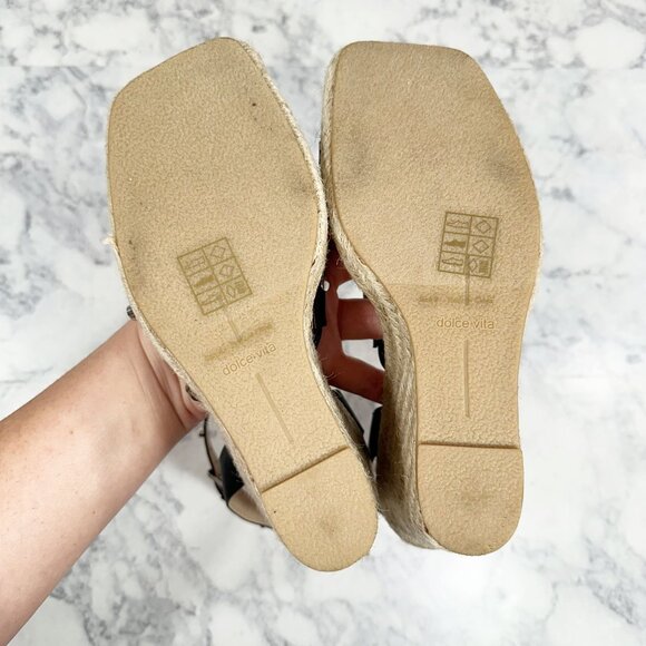 Dolce Vita Maxton Espadrille Wedge Sandal in Black - Picture 6 of 13